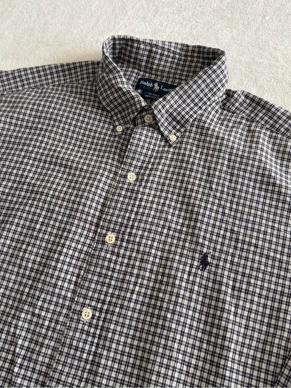 Ralph Lauren Men's XL Black White Plaid Blake
Long Sleeve Button Down Shirt